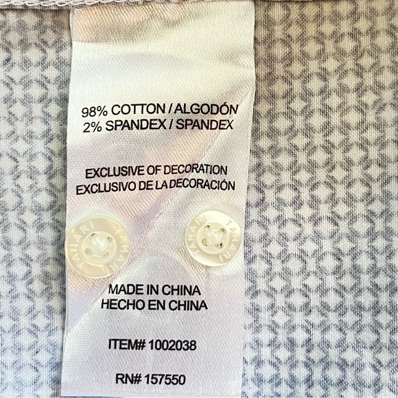 Tahari Men's Medium Shirt Regular Stretch Blue White Long Sleeve Button Up EUC - Picture 5 of 9